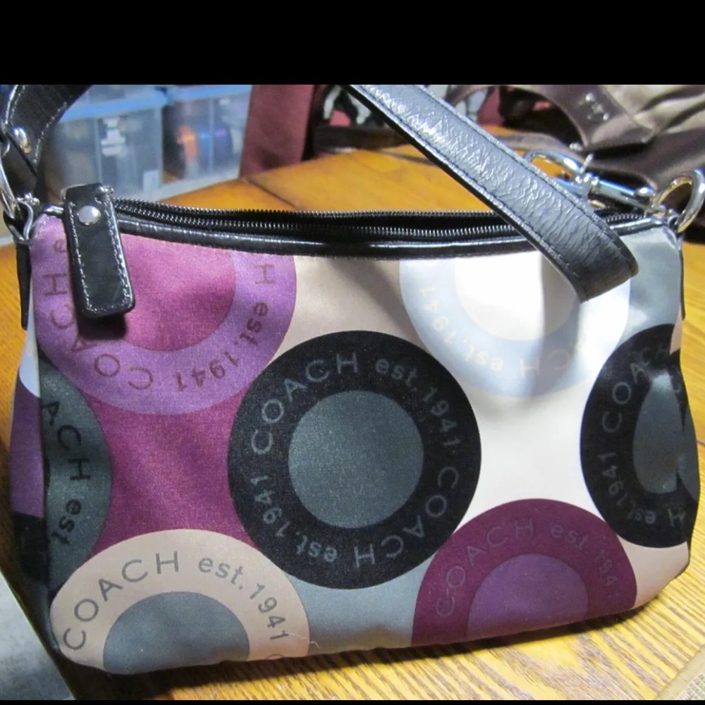 Coach Satin Signature Buttons small purse